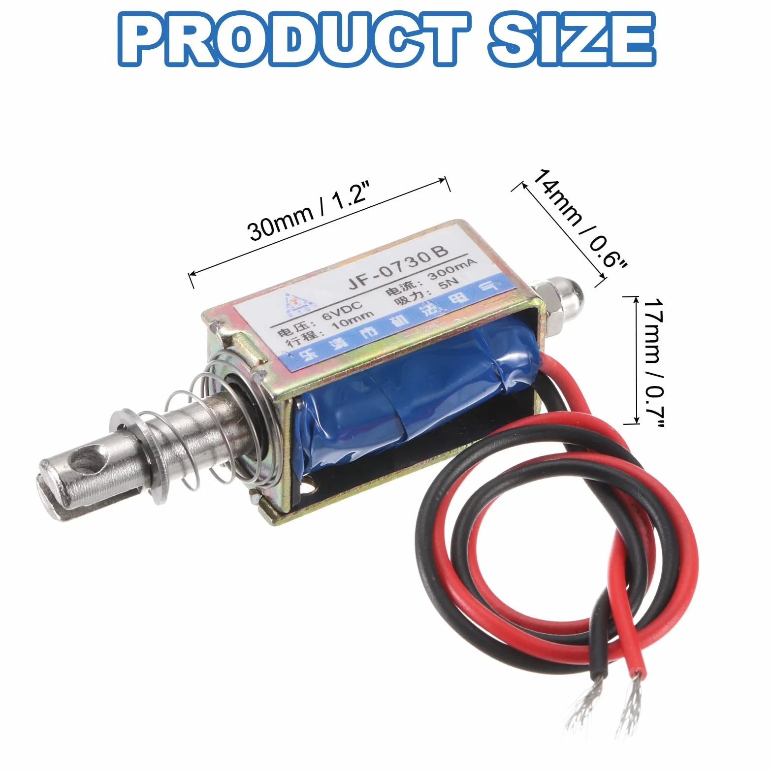QUARKZMAN DC 6 V 0,3 A Solenoid elektromagnes typu ciągu 5N 10 mm skok elektromagnetyczny siłownik otwarta rama, ruch liniowy JF-0730B magnes elektromagnes