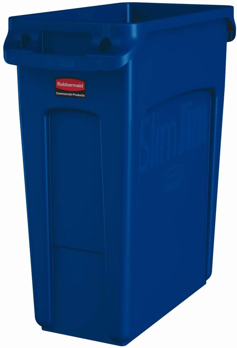 Rubbermaid 1971257 plastikowy wentylowany pojemnik na śmieci 60 L niebieski