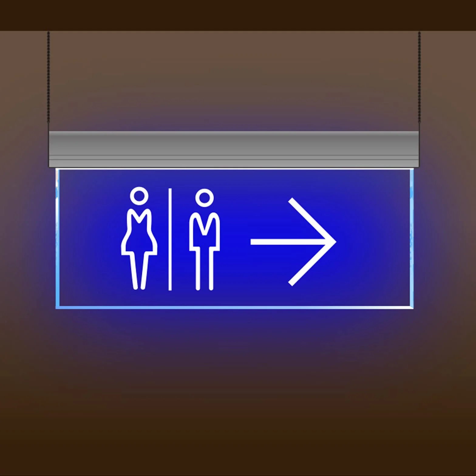 LED toaleta światło toaletowe znak ścienny podświetlany wyświetlacz strzałka znak zgodności toalety prawa ściana znak wodoodporny i łatwy w instalacji idealny do domowego biura restauracji C (A)