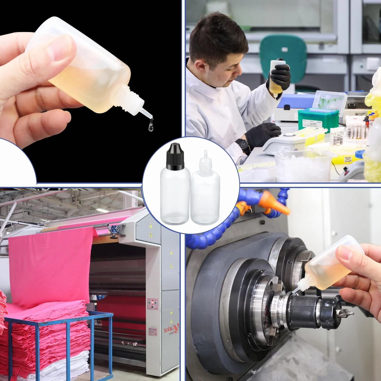 Butelki na płyny 30 ml z kroplomierzem plastikowe 24 sztuki z pokrywką zabezpieczającą przed dziećmi