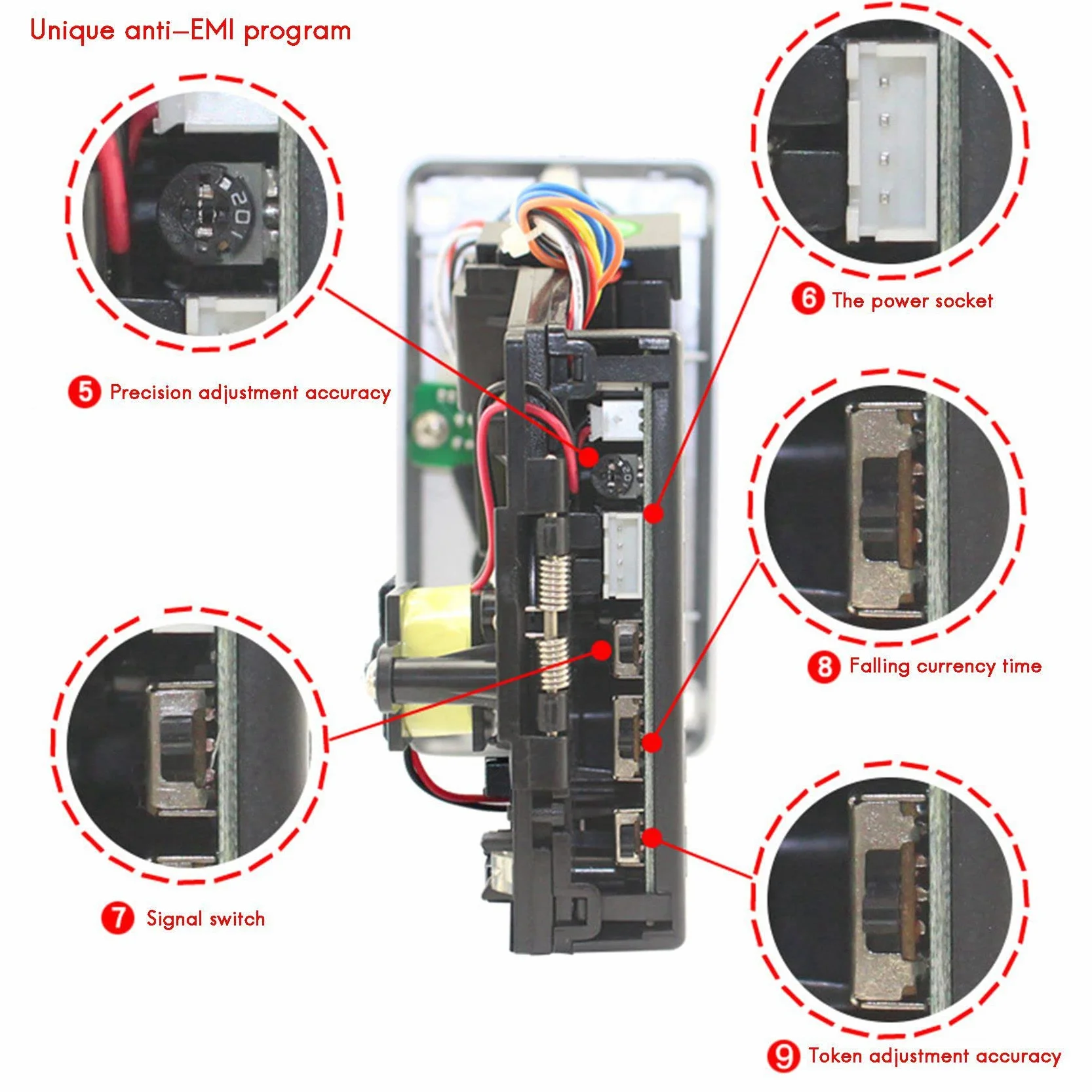 2X Coin Acceptor Coin JY133A CPU Arcade Coin Selector do Automatów Zręcznościowych Wymiana Biletów do Gier