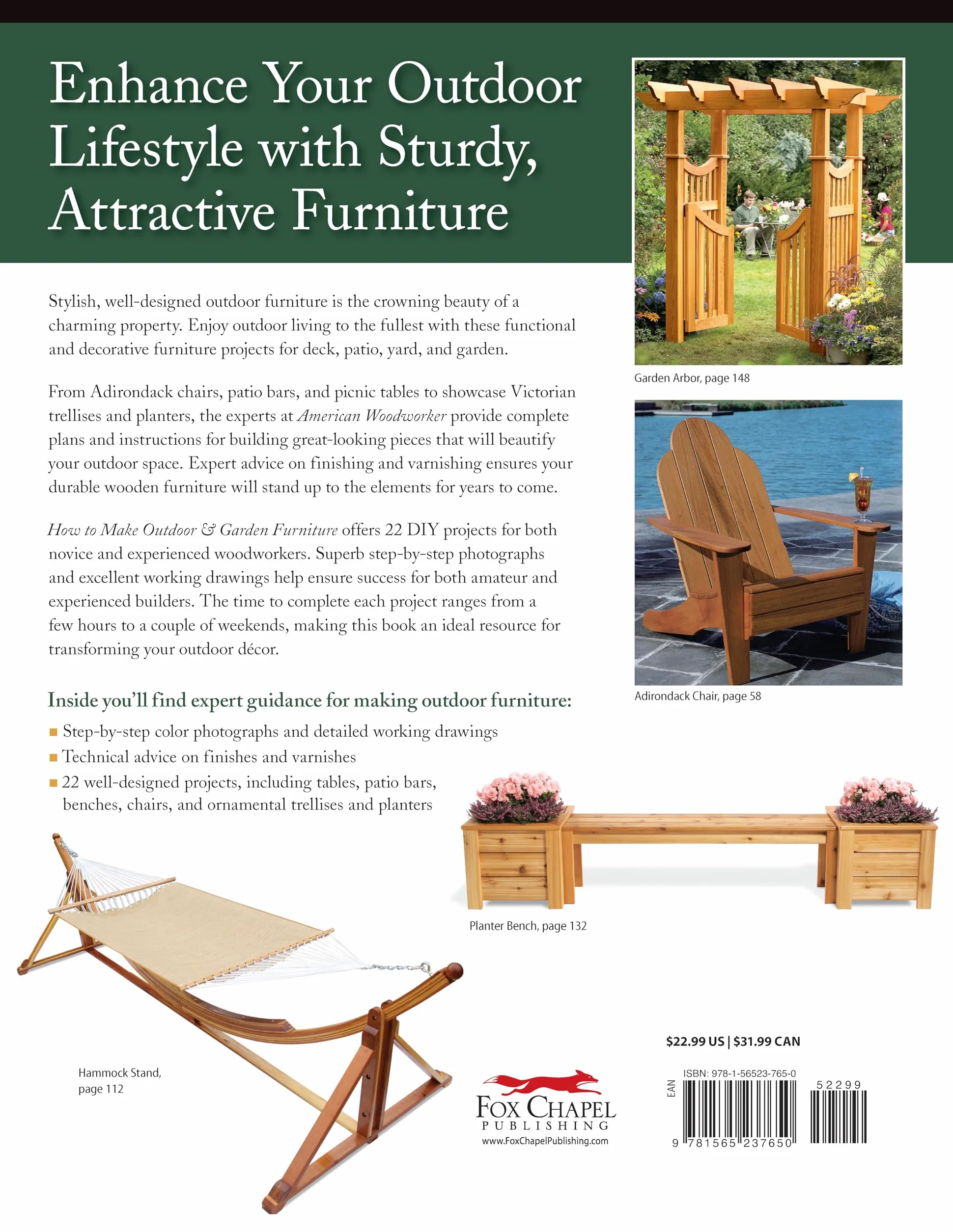 How to Make Outdoor & Garden Furniture: Instructions for Tables, Chairs, Planters, Trellises & More from the Experts at American Woodworker