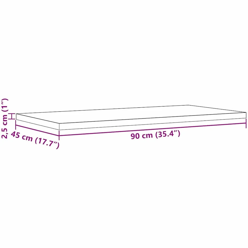 vidaXL Blaty do stolika, 2 szt., 90x45x2,5 cm, prostokątne, sosnowe, blat stołowy, drewniany blat stołu, blat na stół, blat na wymianę