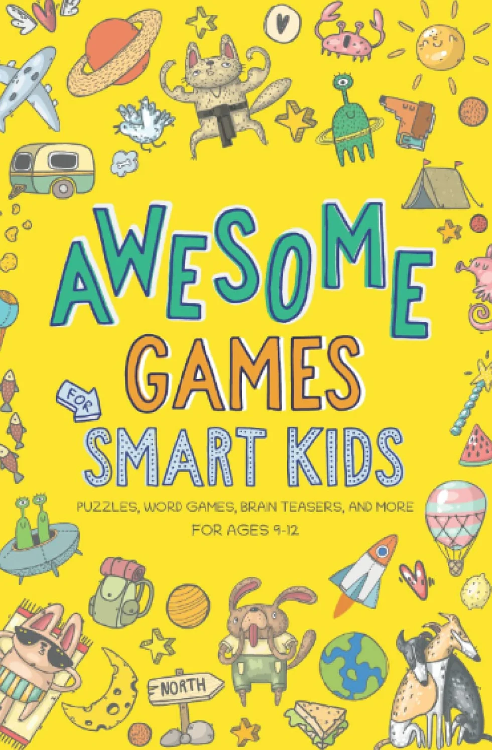 Fun Puzzles Word Games Brain Teasers Activity Book for Kids Ages 9-12