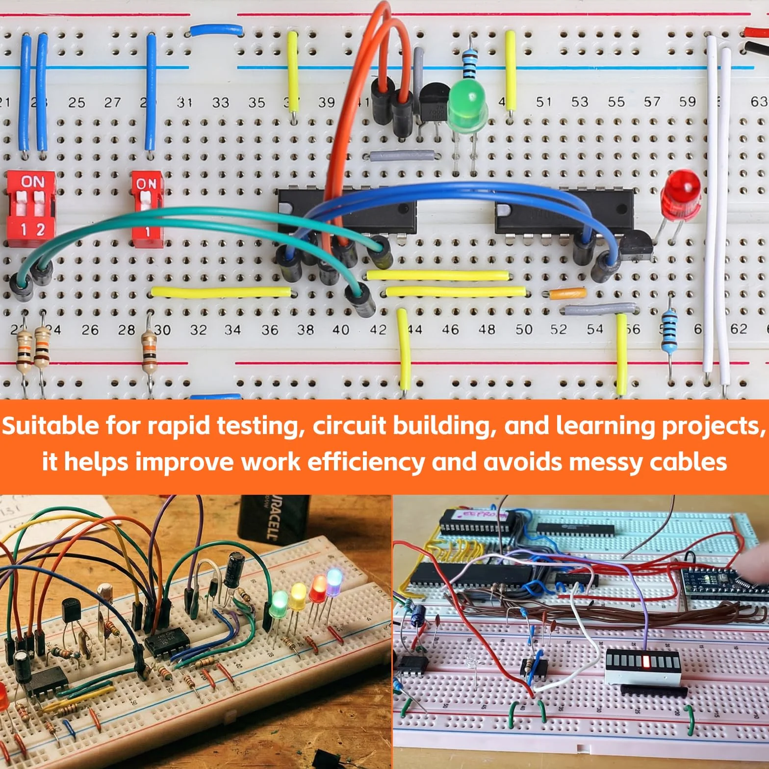 HENGBIRD Zestaw przewodów breadboard 560 sztuk zworki typu U 14 długości do płytki stykowej prototypów układów testowych projektów LED szkoły studiów i elektroniki DIY