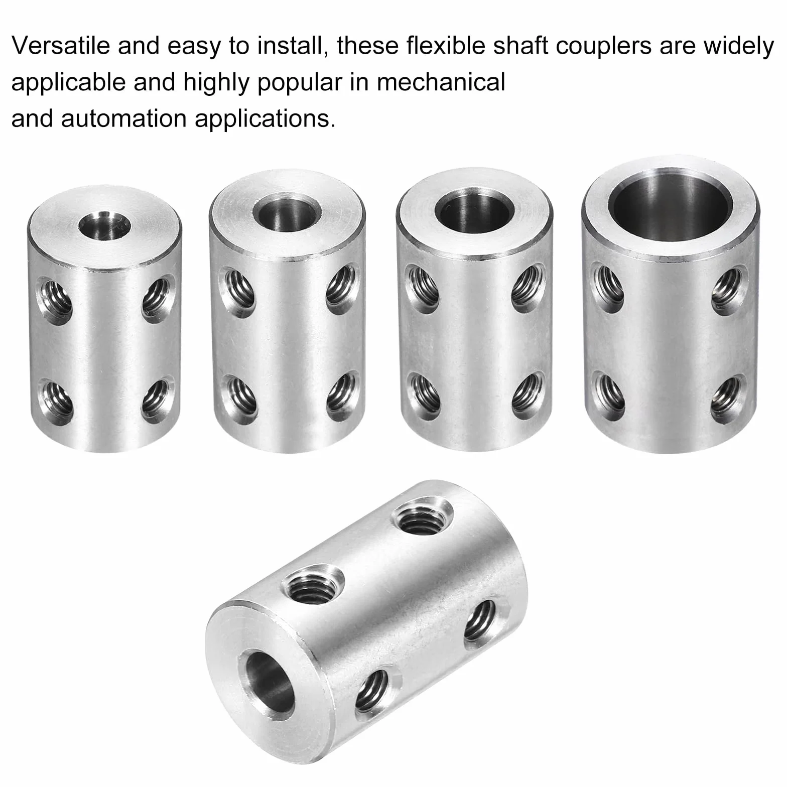 QUARKZMAN Sztywne sprzęgło śrubowe 5 mm do 6 mm, sprzęgło wału 22 mm x 14 mm, zestaw łączników stalowych do drukarki 3D, 2 sztuki
