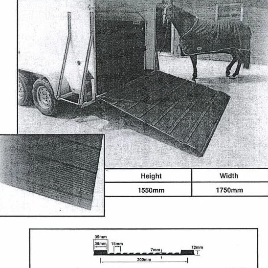 Mata rampowa dla przyczep koni Vivol 155 x 175 cm czarna