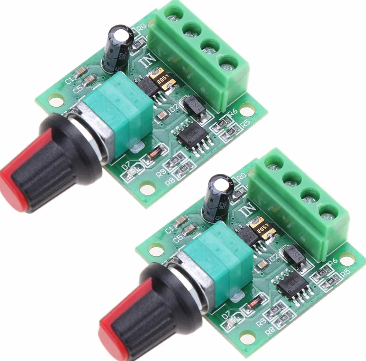 DollaTek 2 szt. RR-PWM-15V niskie napięcie DC 1,8 V 3 V 5 V 6 V 12 V 2 A regulator prędkości silnika Pwm