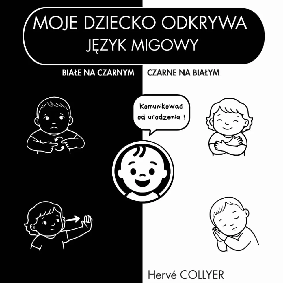 Czarno-biała książka dla niemowląt 0-6 miesięcy: Stymulacja wzroku, wysoki kontrast, sensoryczna książka obrazkowa
