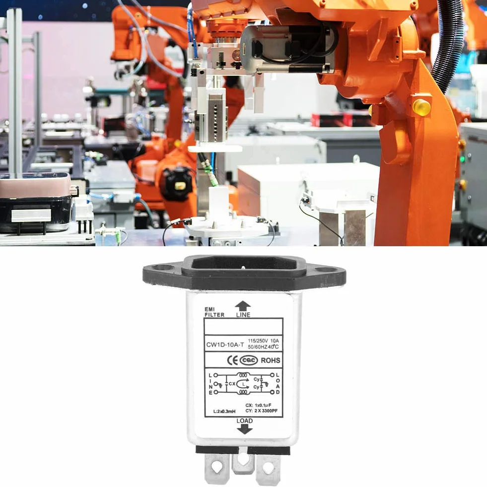 Filtr EMI gniazdo Panel Mount 10A komponentów elektronicznych