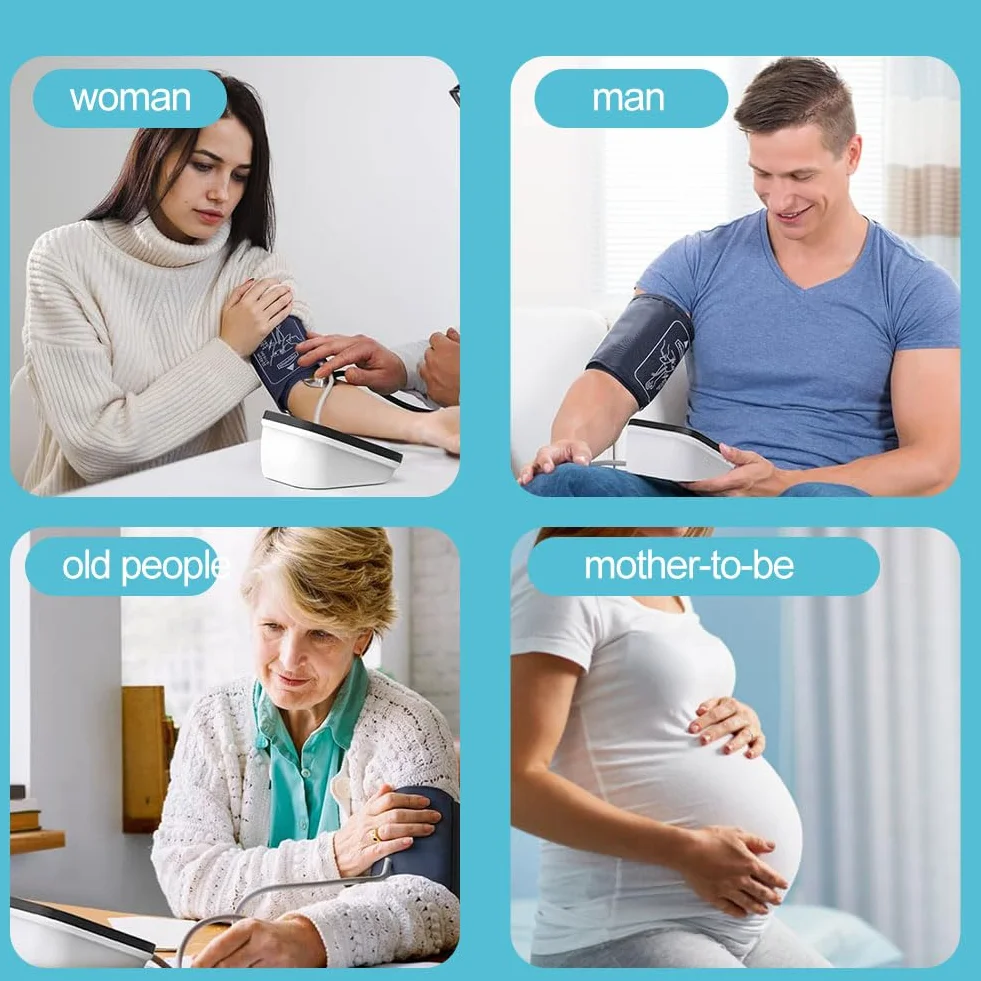 Cyfrowy miernik ciśnienia tętniczego, profesjonalny miernik napięcia tętniczego, urządzenie do napięcia tętniczego, z wyświetlaczem LCD HD, kontrola regulacji mankietu precyzyjny pomiar z funkcją