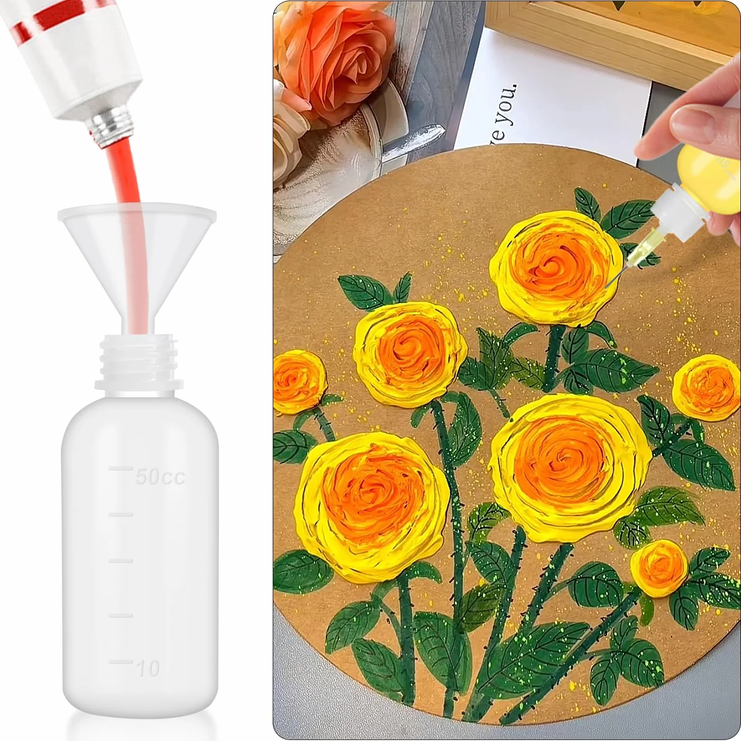 Rybtd 5 szt. aplikatora do butelki igłowej, 50 ml, precyzyjna z klejem z końcówką igłową, aplikatory do płynu, oleju, farby