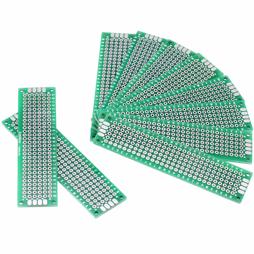 10 sztuk uniwersalna płytka drukowana 2 × 8 cm uniwersalna płytka drukowana deska do krojenia chleba deska do krojenia chleba PCB do lutowania rzemieślniczego