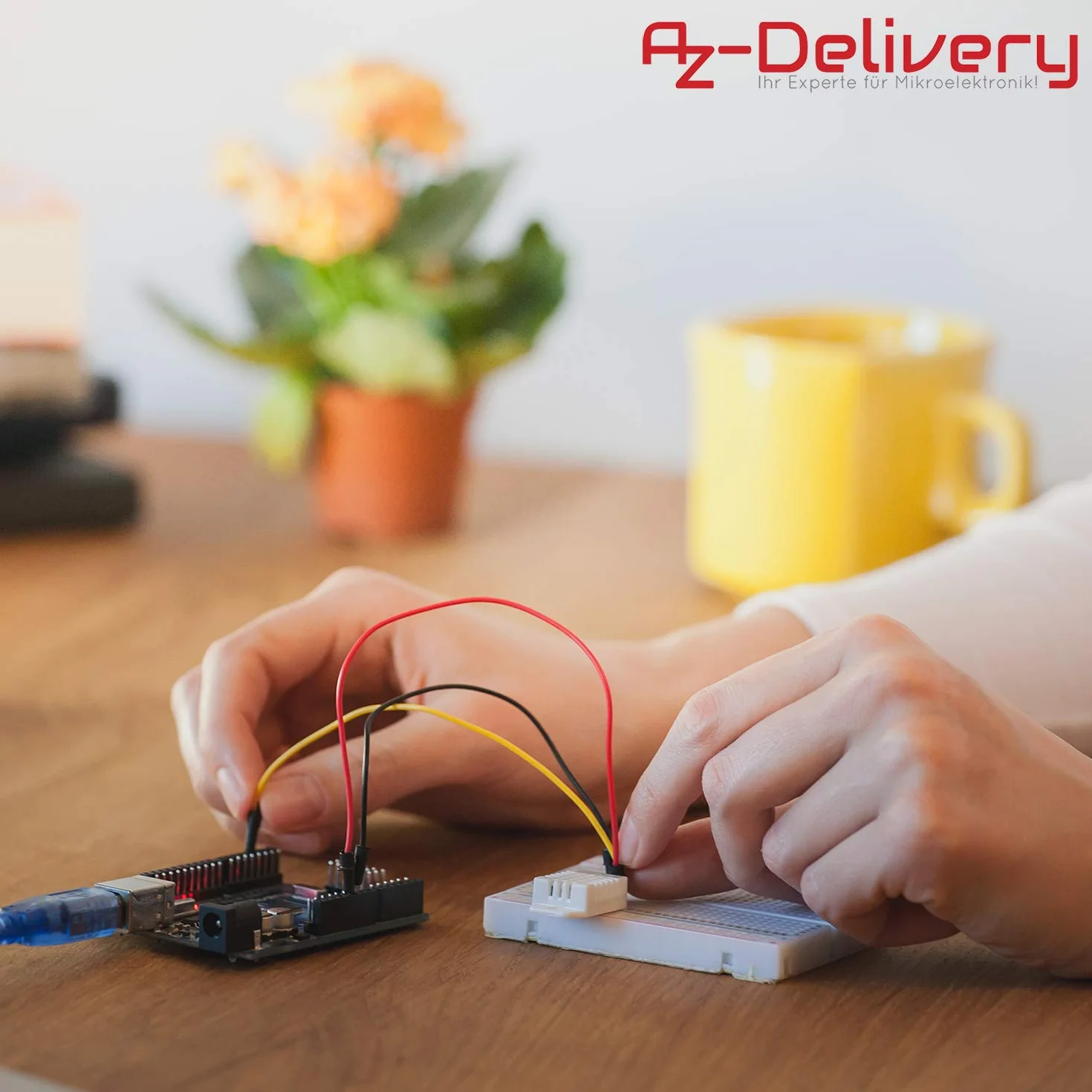 AZDelivery DHT22 AM2302 czujnik temperatury i czujnik wilgotności kompatybilny z Arduino i Raspberry Pi wraz z e-book!