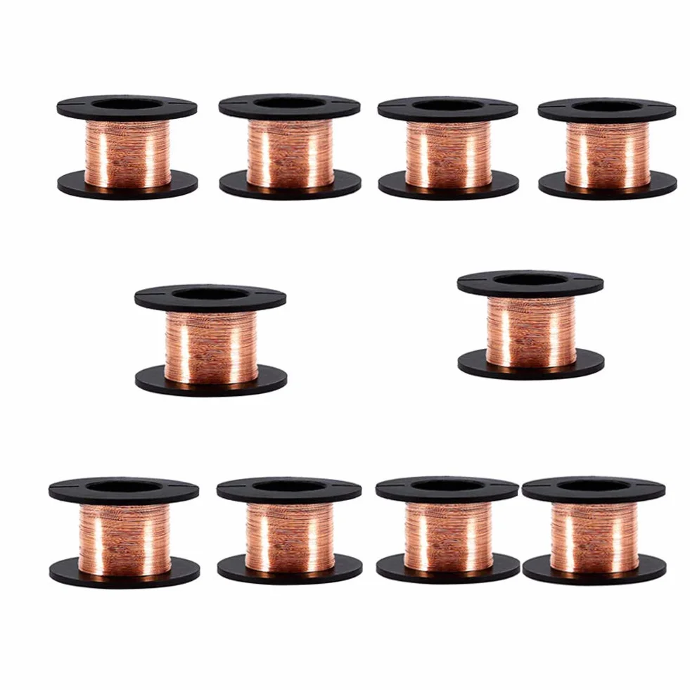 20 rolek / 10 rolek / 5 rolek drut miedziany emaliowany 0,1 mm magnetyczny zwijanie drut naprawczy 15 m do łączenia lub lutowania (10 rolek)