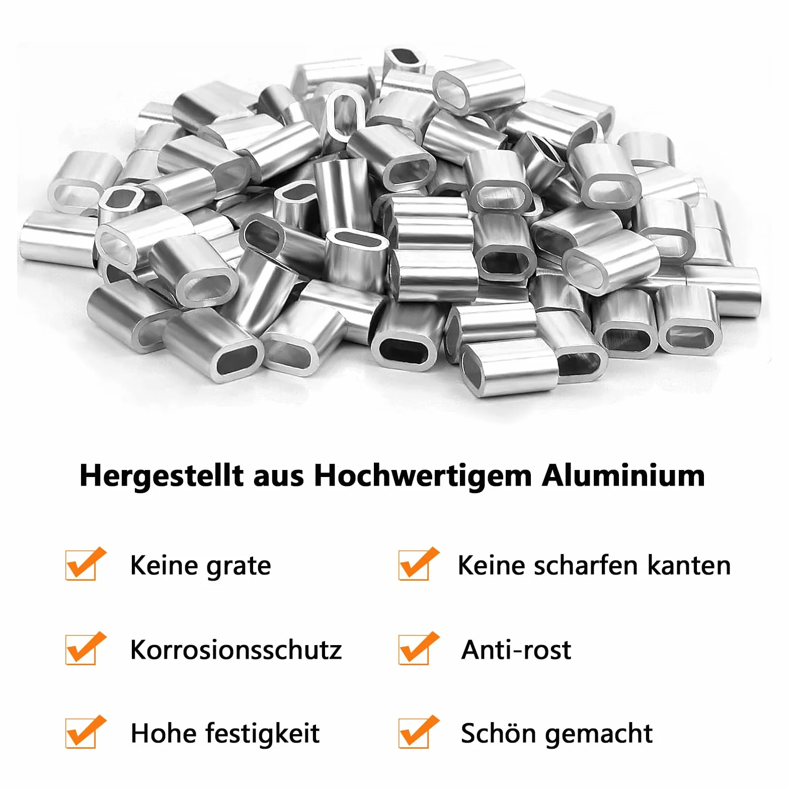 Aluminiowe zaciski zaciskowe 3 mm, 120 sztuk aluminiowych tulejek zaciskowych, zaciski zaciskowe aluminiowe zaciski do liny drucianej, tuleje zaciskowe, tuleje metalowe, zaciski aluminiowe zaciskowe,