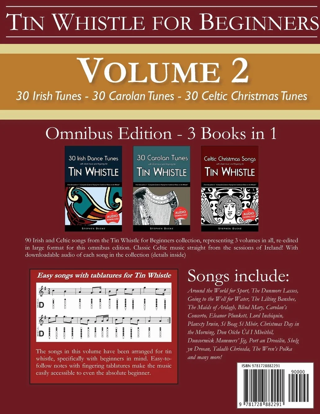 Tin Whistle for Beginners Volume 2 Irish Tunes Carolan Tunes Celtic Christmas Songs
