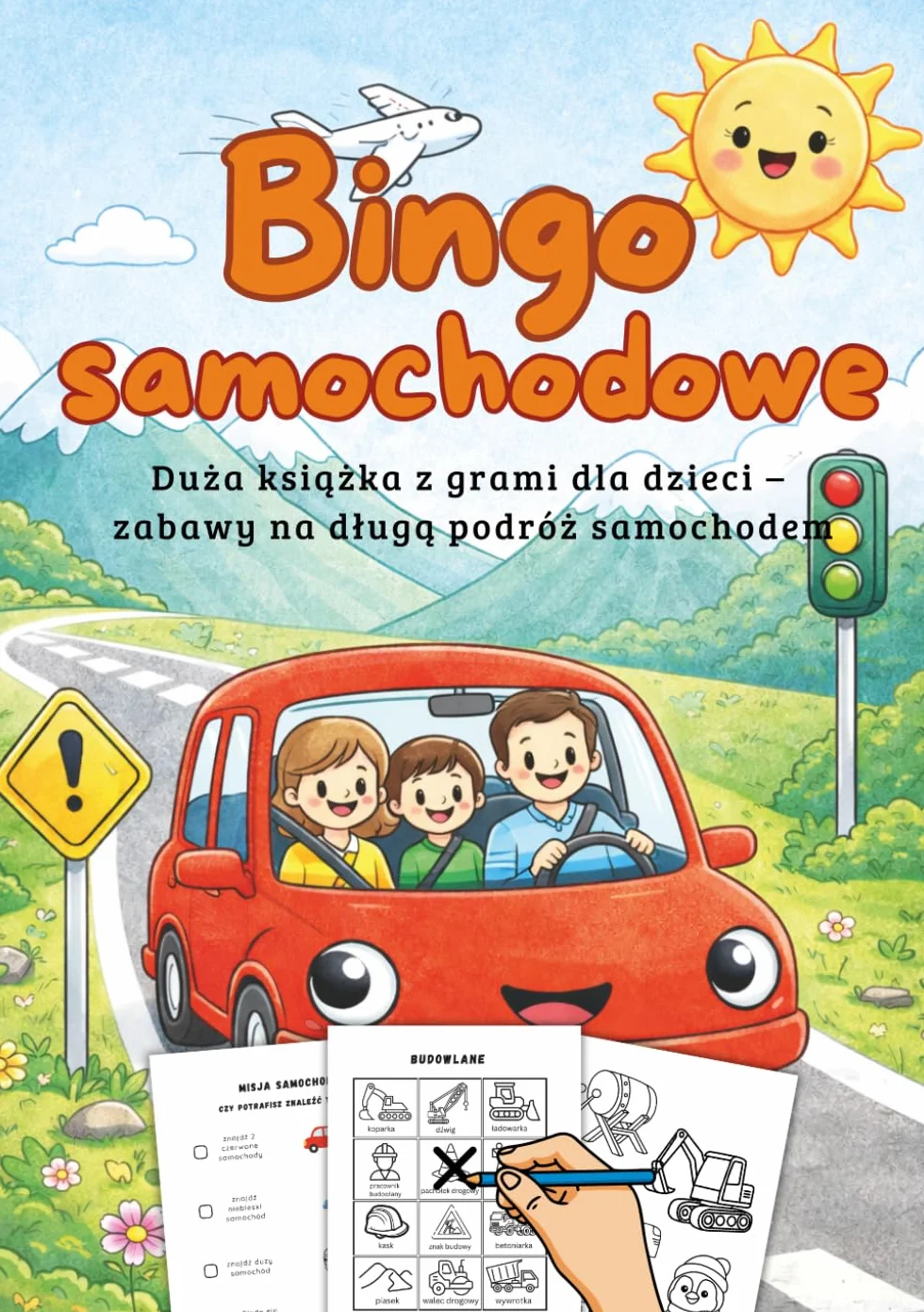 Bingo samochodowe i inne gry w podróży: Duża książka z grami dla dzieci na długą podróż samochodem