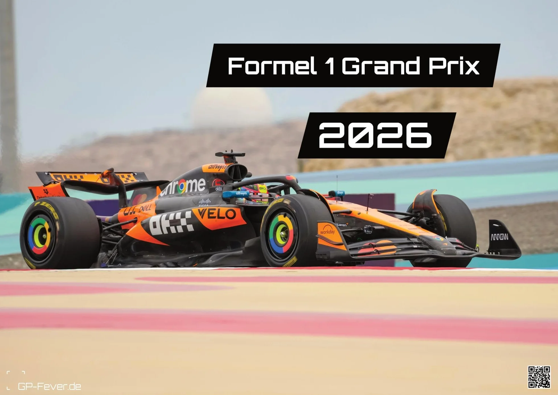 Formel 1 Kalender 2026 DIN A2: F1 Grand Prix Wandkalender für Fans