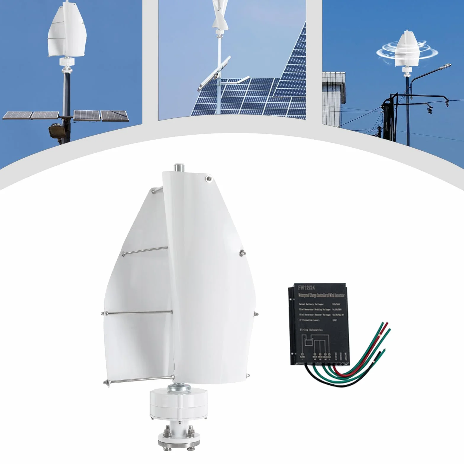 Turbina wiatrowa 24 V, zestaw do generowania energii, 500 W, oś lewitacji magnetycznej pionowa, turbina wiatrowa ze stopu aluminium, energia wiatrowa do domu, generator wiatrowy ze sterownikiem