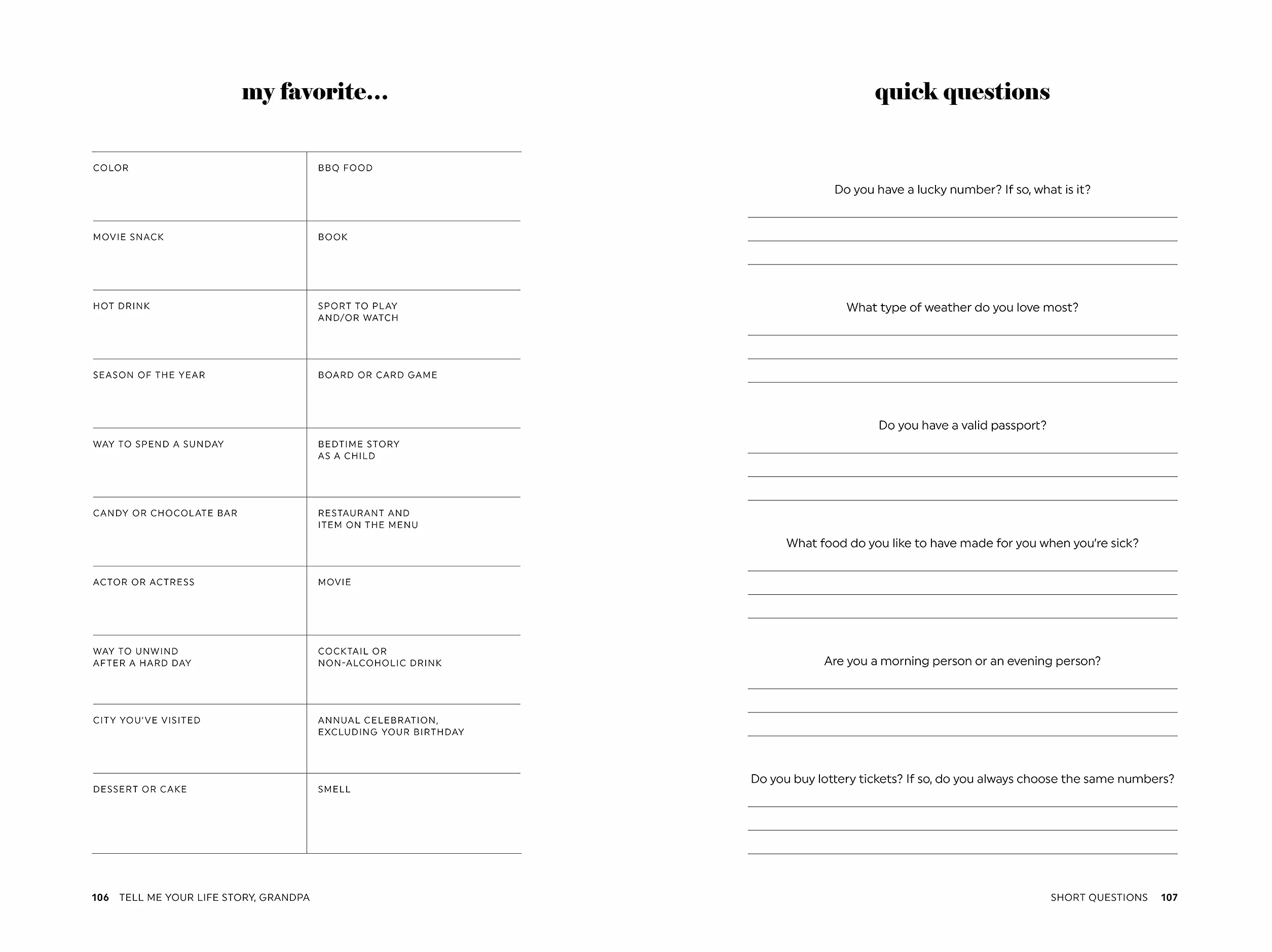 Tell Me Your Life Story, Grandpa: A Grandfather’s Guided Journal and Memory Keepsake Book