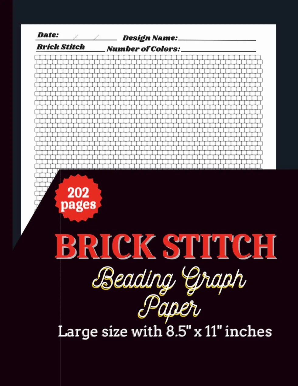 Brick Stitch Beading Graph Paper: Large Bead Design Grid for Patterns | 202 Pages | 8.5" x 11" Beading Planner