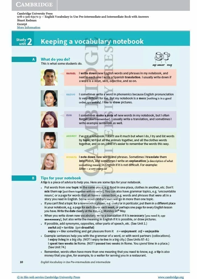 English Vocabulary in Use Pre-intermediate and Intermediate Book with Answers