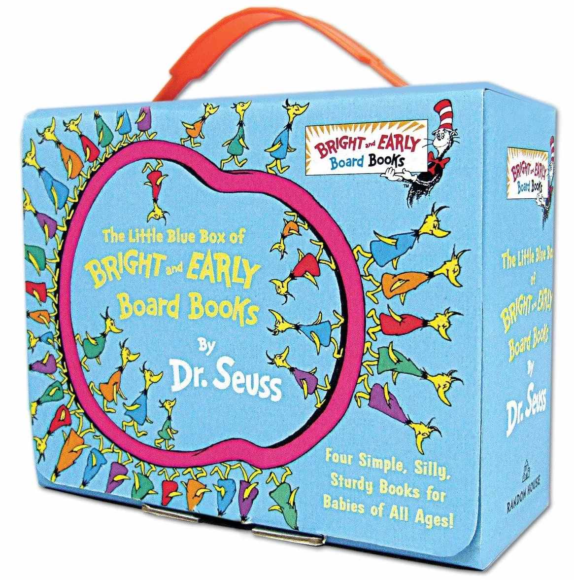 The Little Blue Boxed Set of 4 Bright and Early Board Books: Hop on Pop; Oh, the Thinks You Can Think!; Ten Apples Up On Top!; The Shape of Me and Other Stuff