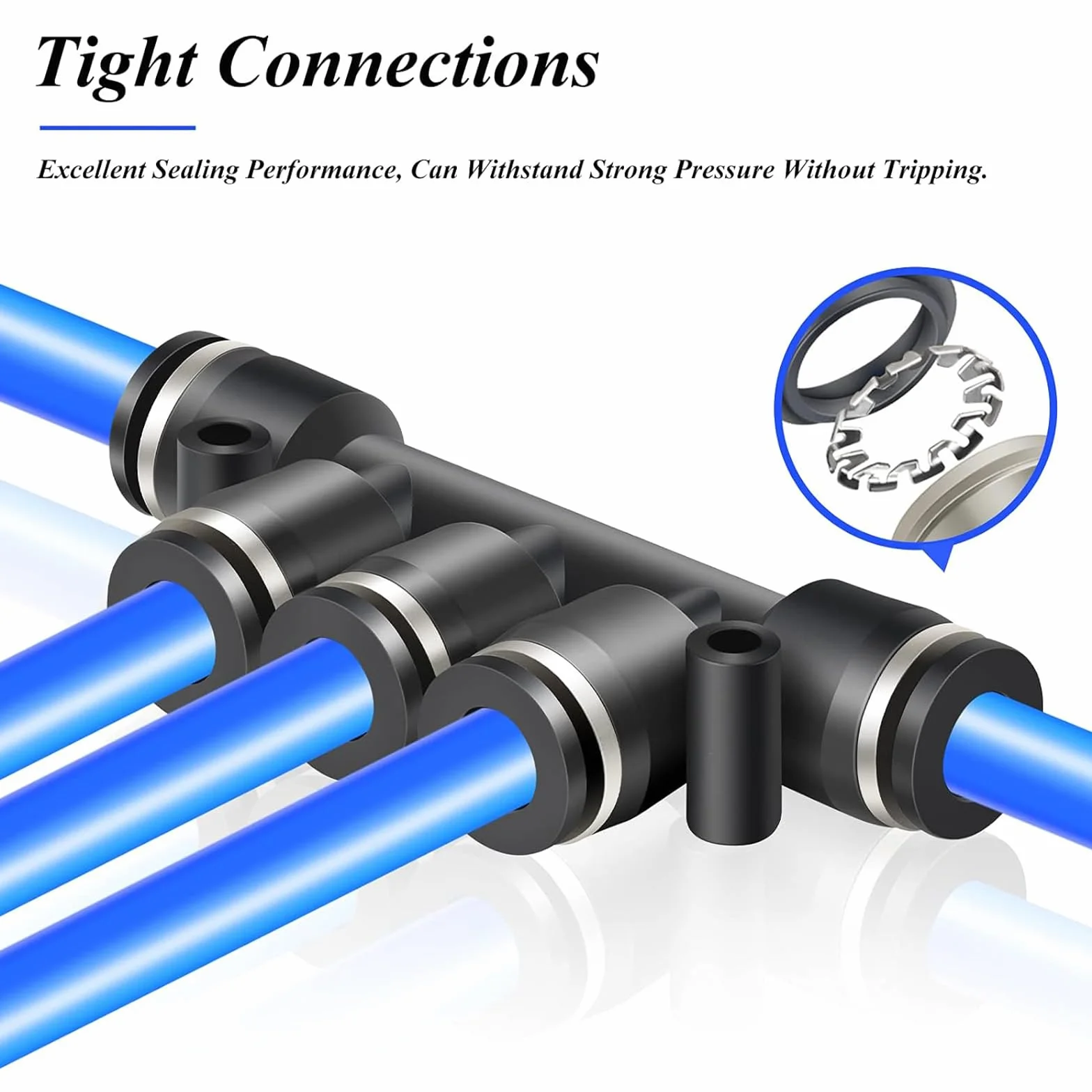 TAILONZ PNEUMATIC 8 mm OD PK-8 5 szt. złączy wciskanych plastikowe szybkozłączki