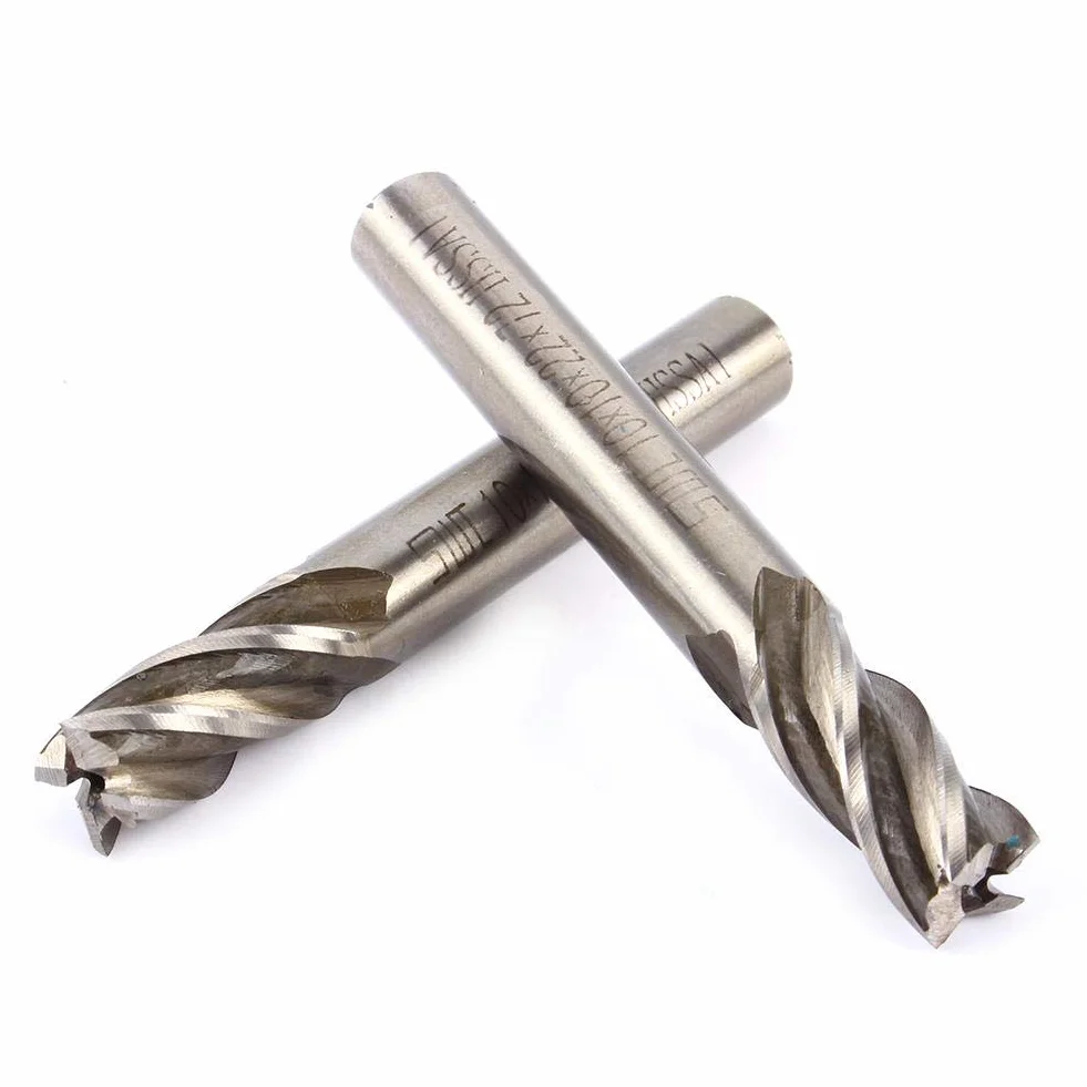 Frez CNC 10 mm 4 flety Zestaw frezów końcowych HSS cylindryczny do metalu i drewna