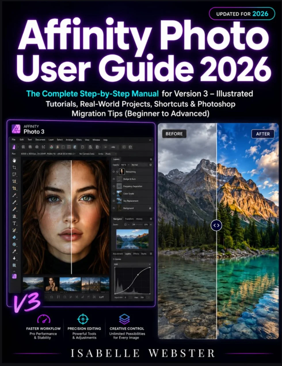 Affinity Photo User Guide 2026: Complete Step-by-Step Manual for Version 3 – Illustrated Tutorials, Projects & Shortcuts