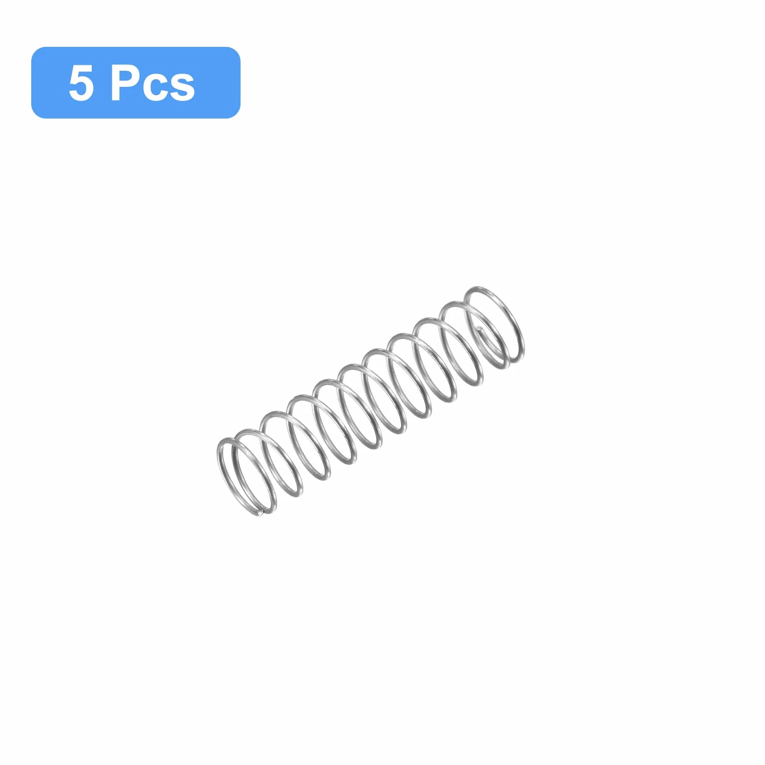 QUARKZMAN Sprężyna kompresyjna, 5 szt. Stal nierdzewna 304, 4mm OD, rozmiar drutu 0,3mm, długość 15 mm, srebrny odcień