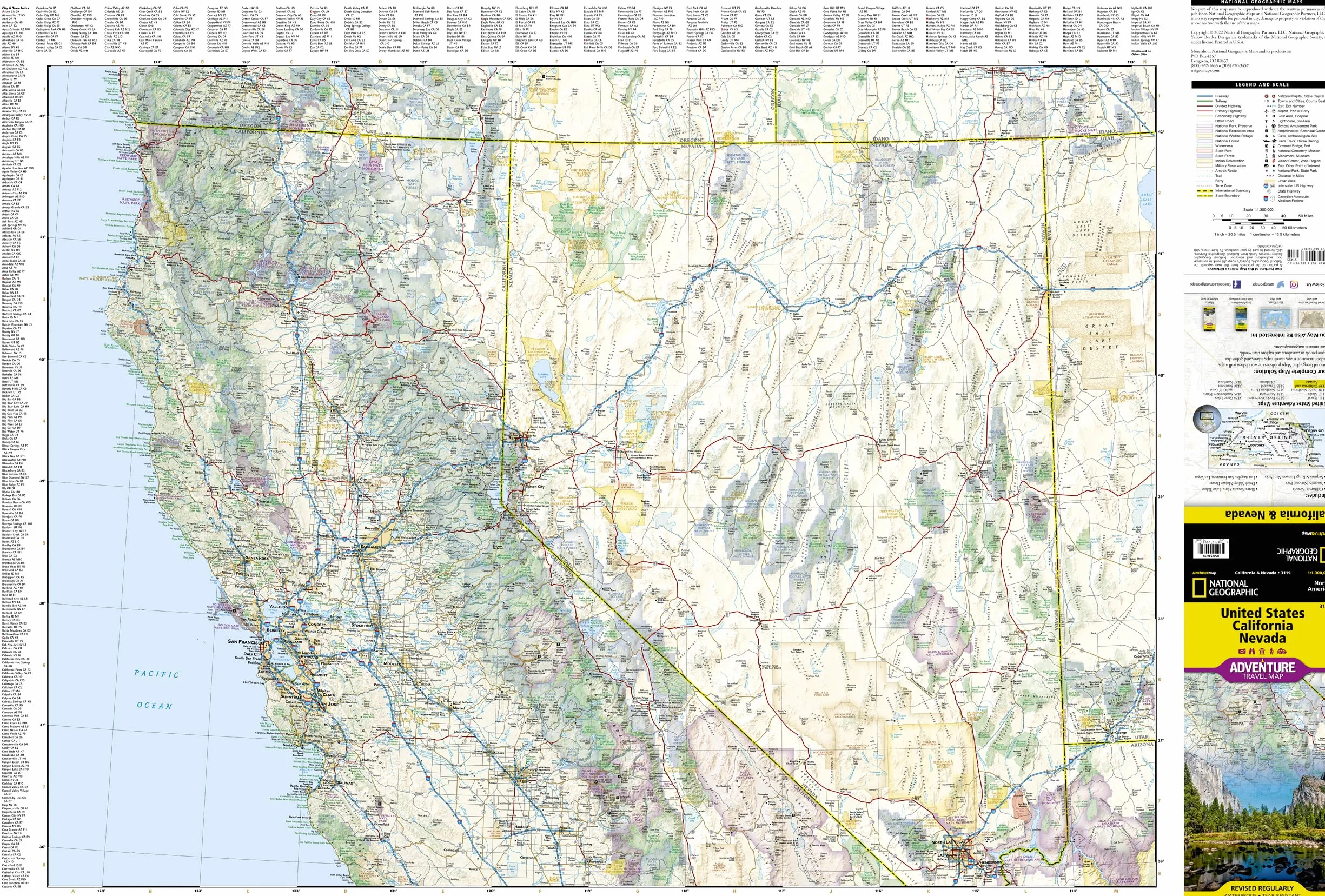 United States, California and Nevada Map: Adventure Maps: 3119