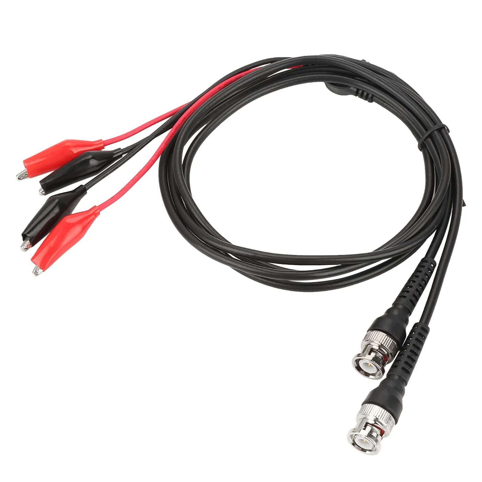 Podwójny Kabel Sondy Testowej z Podwójnym Oscyloskopem ze Złączem BNC Q9 i Klipsami Krokodyli - Solidny Kabel Koncentryczny 50 Ω do Pomiaru Wideo i Audio - Zestaw 2, Czerwony i
