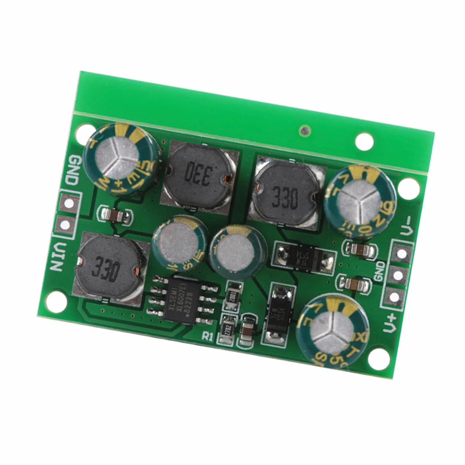 Przetwornica DC-DC Boost, Regulator Napięcia ±6V Wyjście, 3-24V Wejście, Wysoka Sprawność 90%, Kompaktowe Wymiary 42x24x15mm