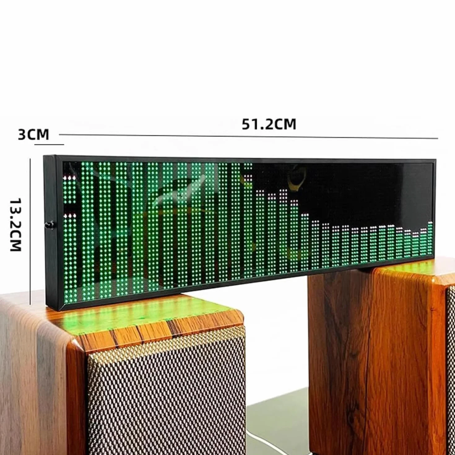 Analizator spektrum rytmu muzyki, wskaźnik poziomu dźwięku RGB, 5 trybów wyświetlania zegara, wejście audio 3,5 mm, sterowanie dźwiękiem / sterowanie linią, 36 stylów i 16 kolorów, do studia