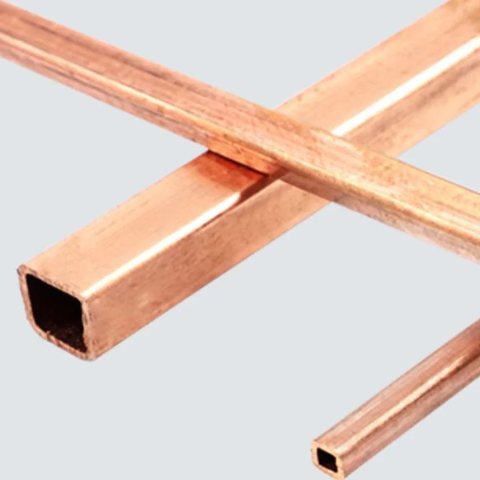 Rura kwadratowa miedziana bezszwowa T2 5x5x1 mm 500 mm fioletowa