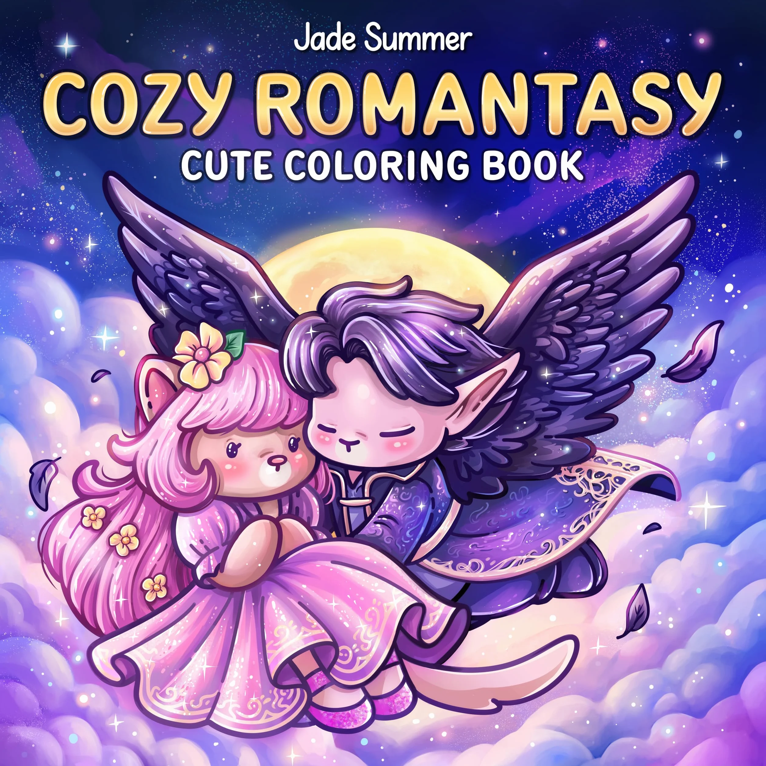 Cozy Romantasy: Cute Coloring Book for Adults and Teens with Fantasy Romance Scenes