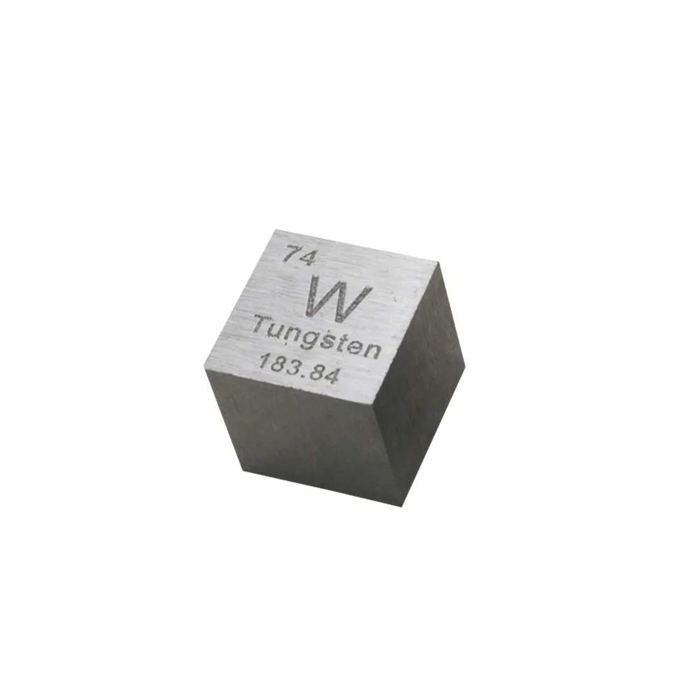 Wolfram metalowa kostka 99,95% grawerowany układ okresowy W próbka