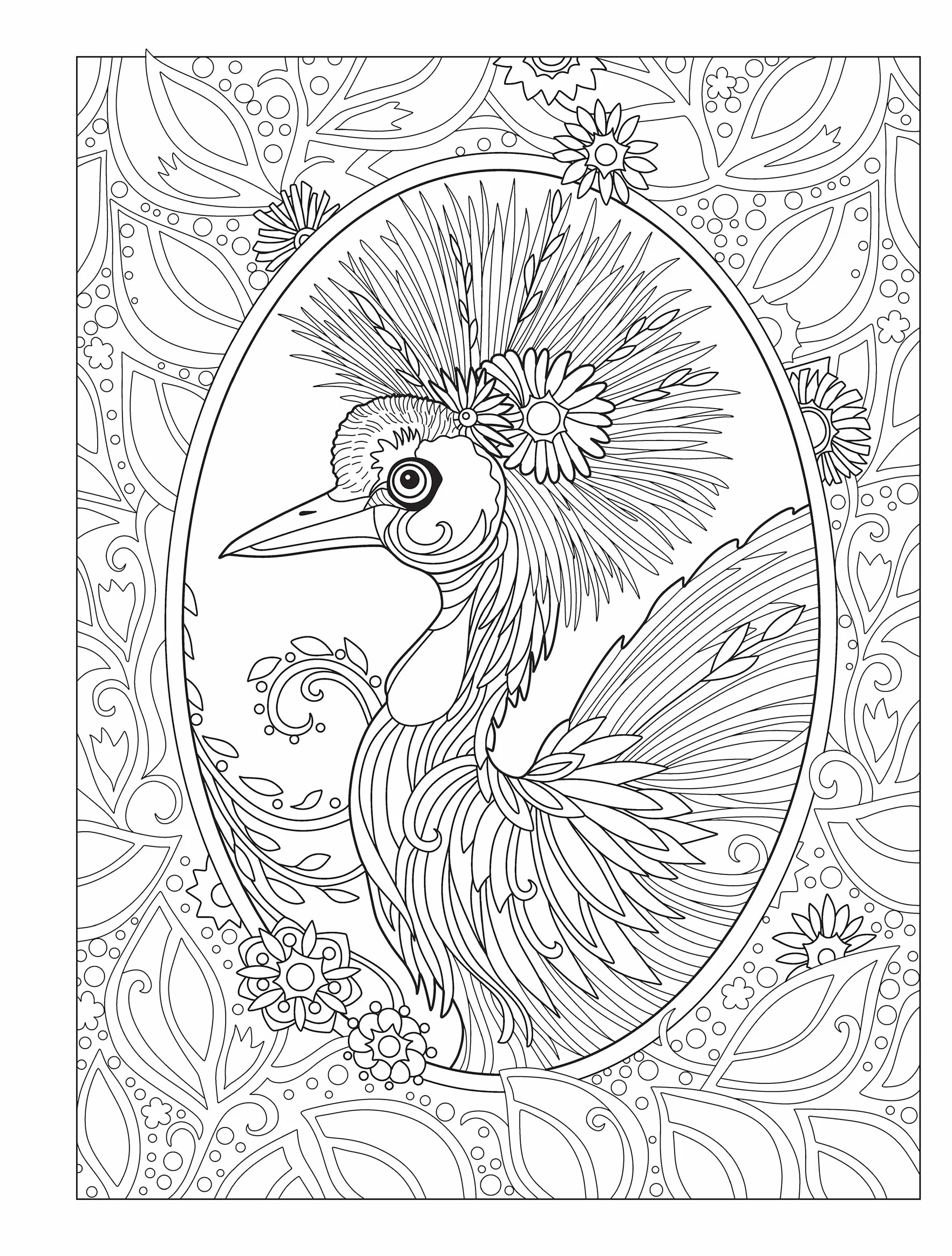 Creative Haven Birds and Blossoms Coloring Book