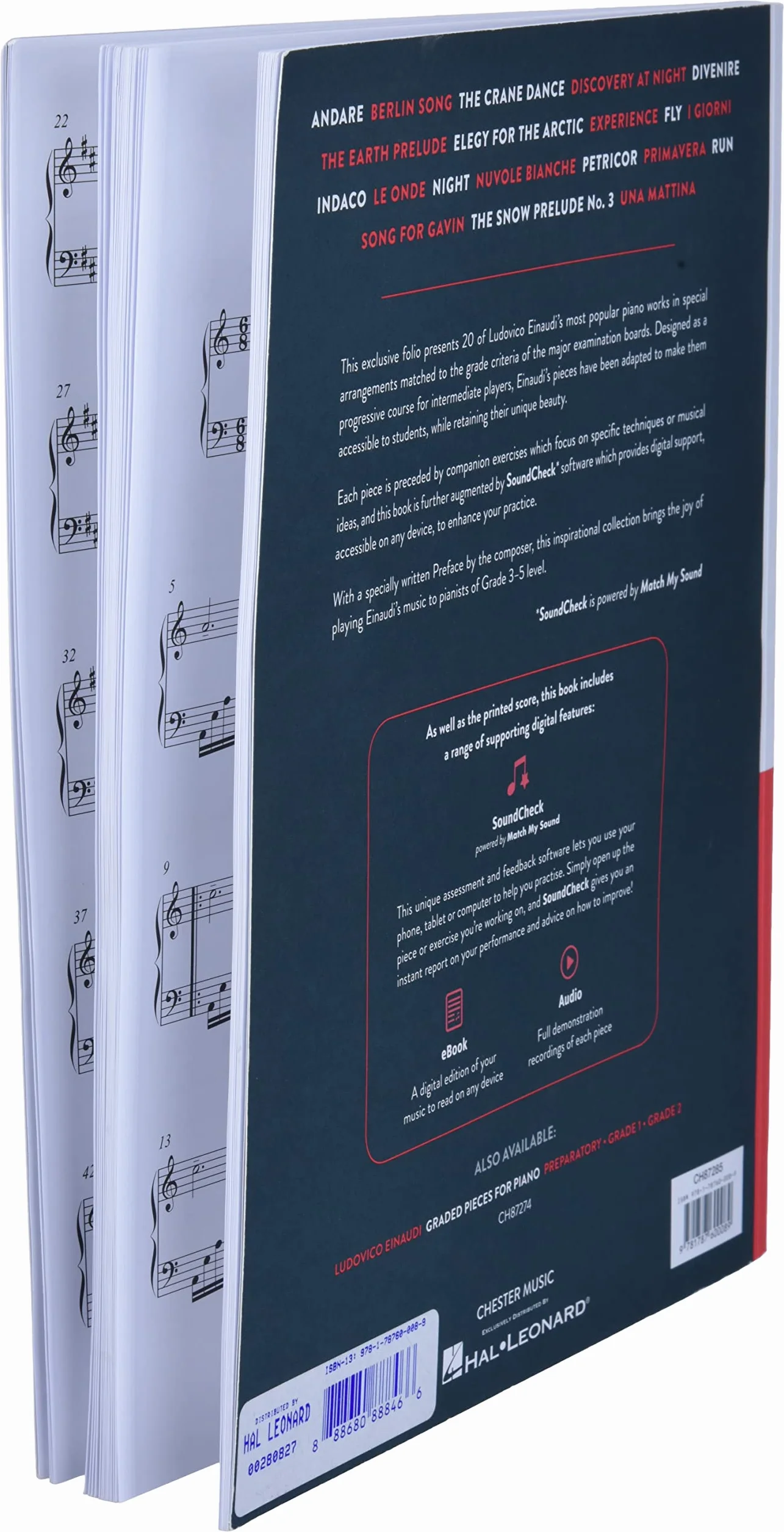 Ludovico einaudi : graded pieces for piano - grades 3-5