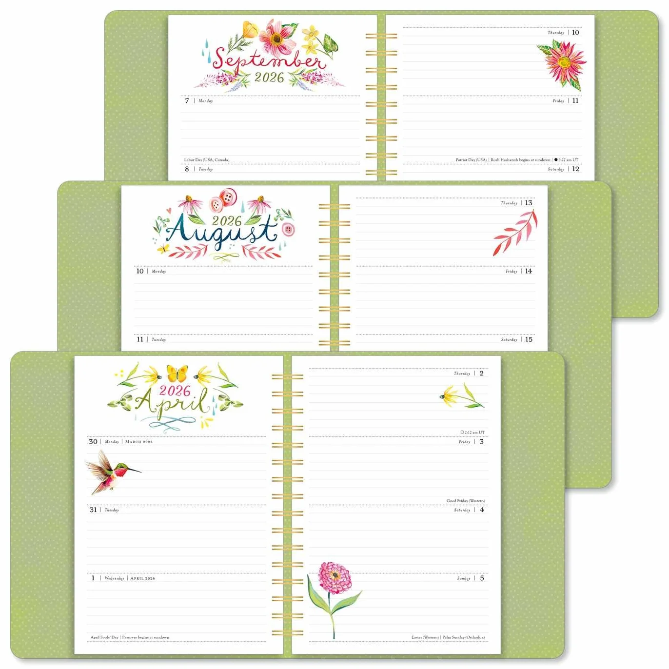 Katie Daisy 2026 Deluxe Weekly Planner Flowers Always