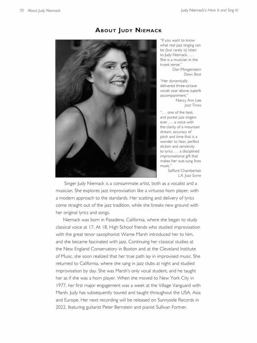 Judy Niemack: Hear It and Sing It! Exploring Modal Jazz - Recueil + Enregistrements en Ligne