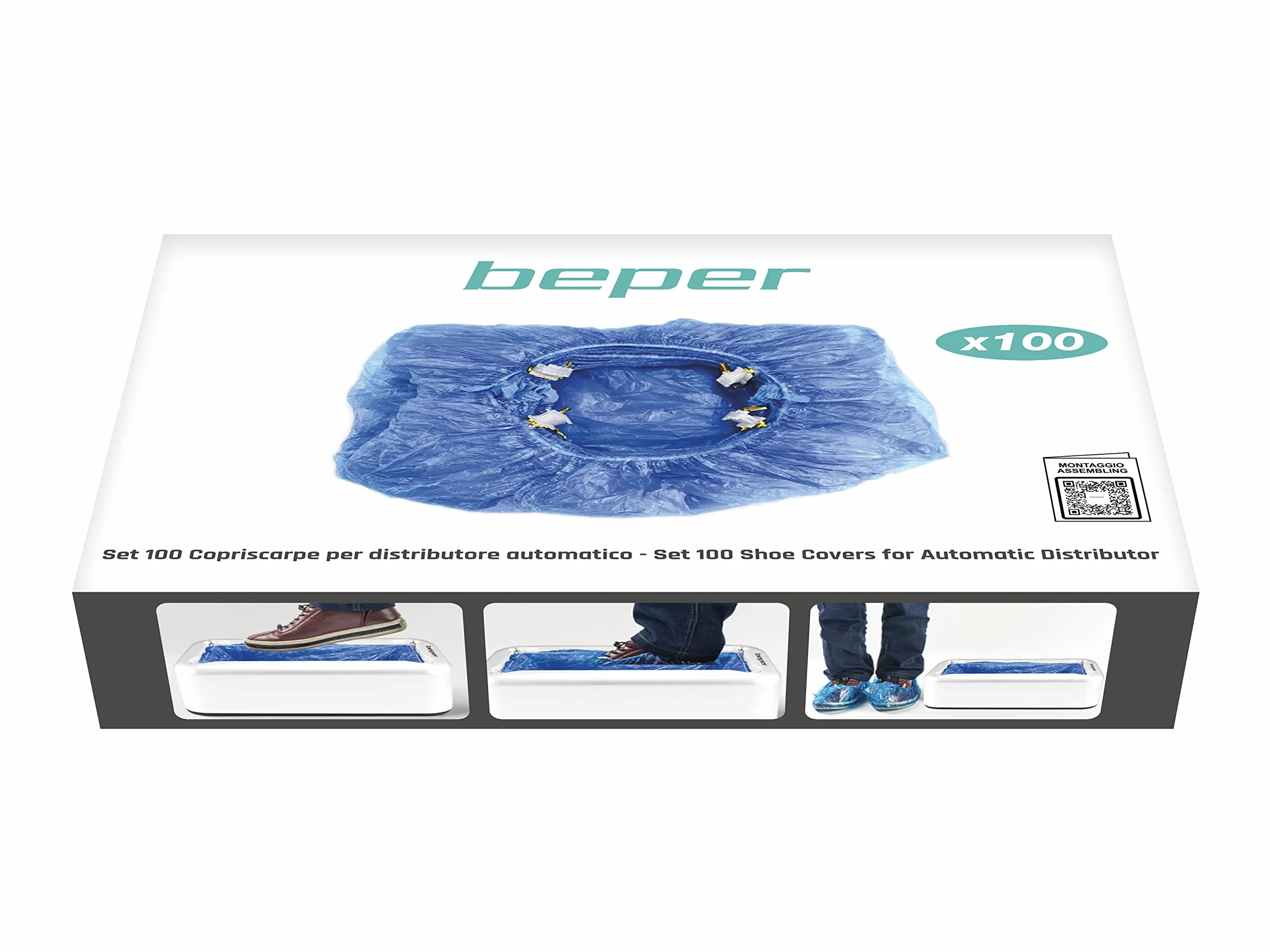 Beper Worek na buty, ABS, niebieski, rozmiar uniwersalny, 100 sztuk