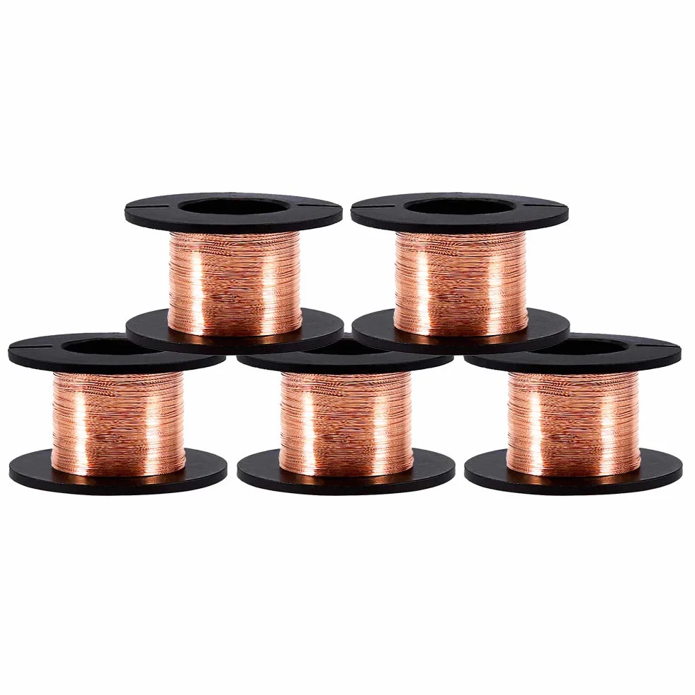 Emaliowany drut miedziany 0,1 mm 15m 5 sztuk