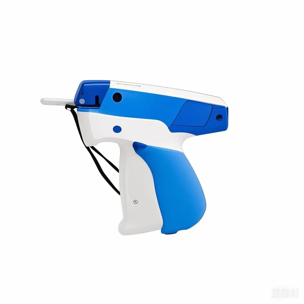 Miniaturowy pistolet do metkowania ubrań z 6 igłami i 3200 mikrozapięciami, Niebieski i biały