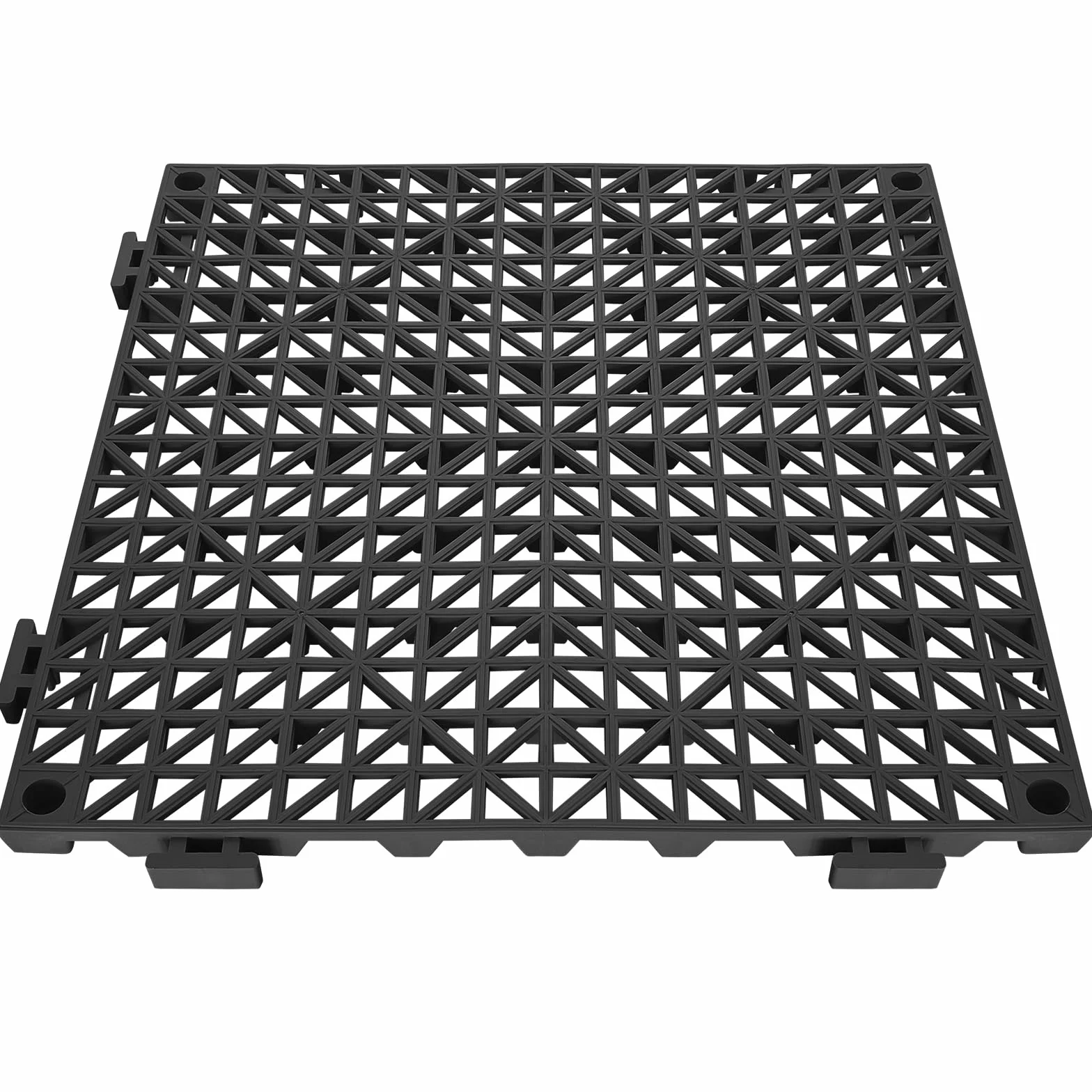 VEVOR Płytki nachodzące na siebie 12 szt. 30 x 30 cm drenażowe PCW czarne
