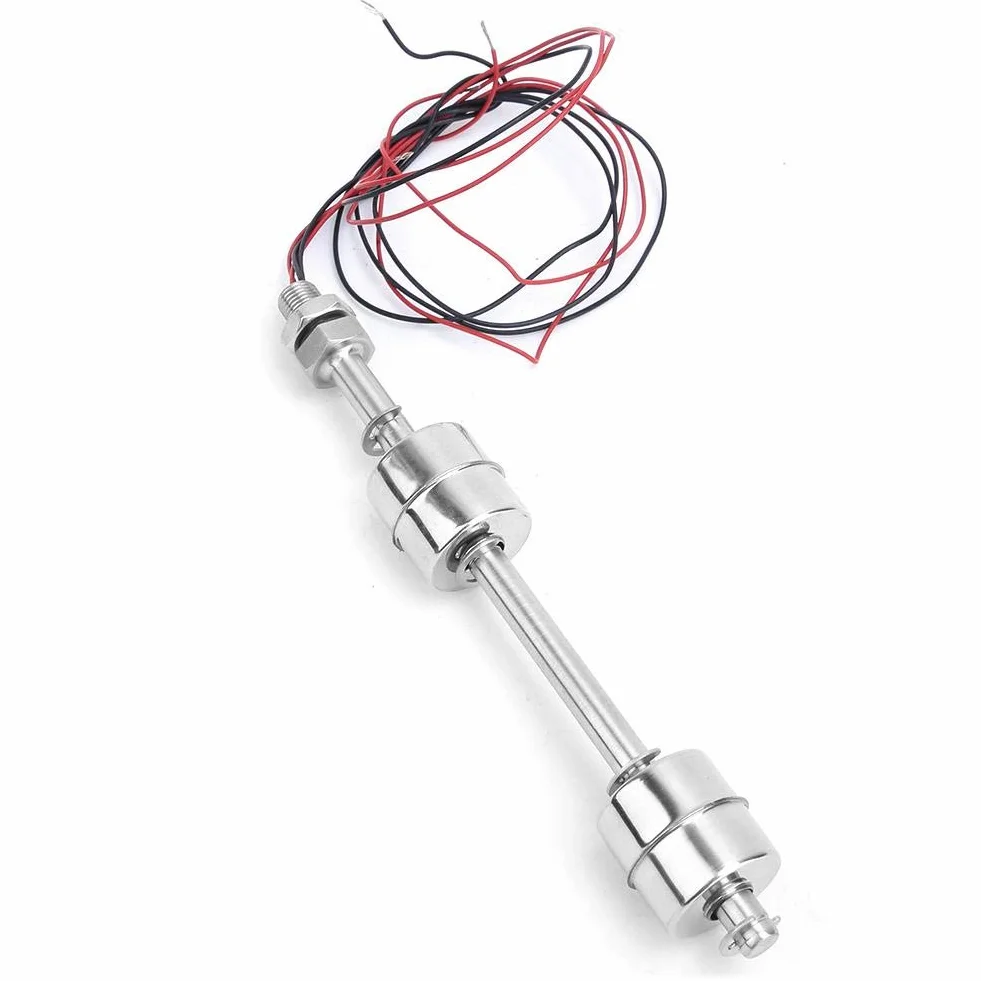 Przełącznik pływakowy DC 0~110 V stal nierdzewna podwójna kulka regulator poziomu wody 150 mm