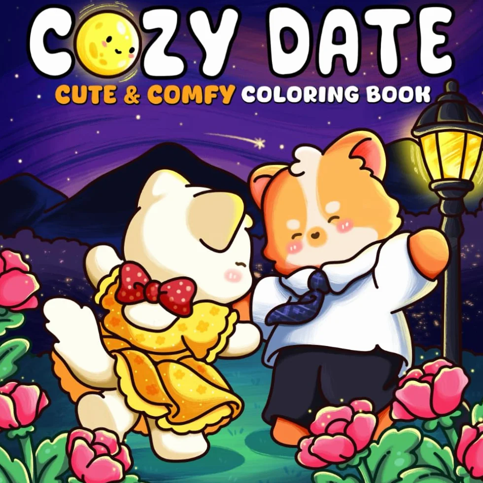 Cozy Date: Sweet and Relaxing Coloring Pages for Teens and Adults