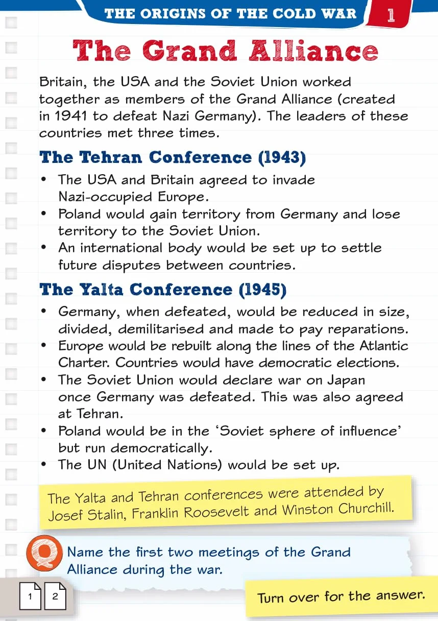 Revise Edexcel GCSE (9-1) History: Superpower Relations and the Cold War Revision Cards: with free online Revision Guide and Workbook